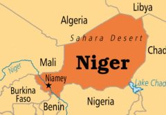 Mappa geografica del Niger e dei paesi confinanti