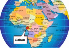 Posizione del Gabon sul mappamondo