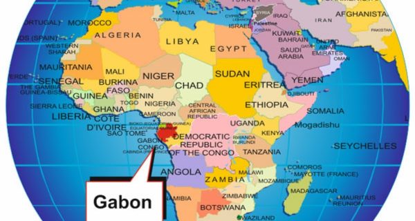 Posizione del Gabon sul mappamondo