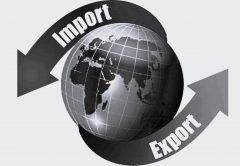 Mappamondo con flussi di import ed export