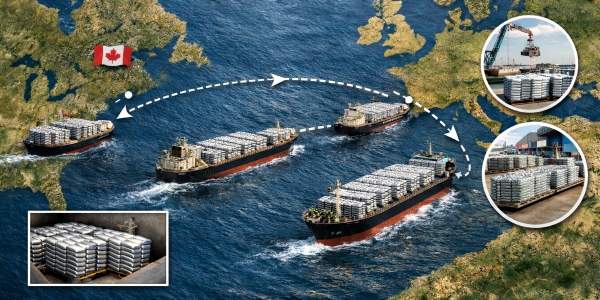 Rotte dell'alluminio tra Canada ed Europa