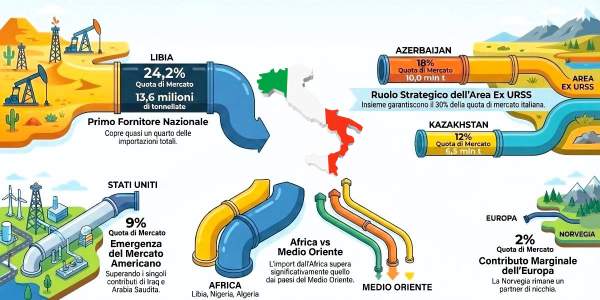 Da dove arriva il petrolio in Italia: la nuova mappa delle importazioni