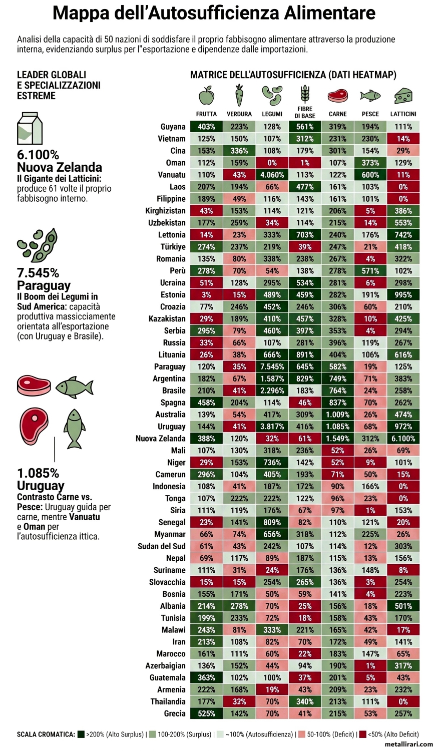 Classifica autosufficienza alimentare