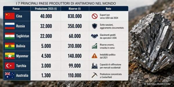 Classifica dei produttori di antimonio