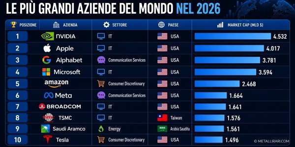 Le più grandi aziende del mondo nel 2026