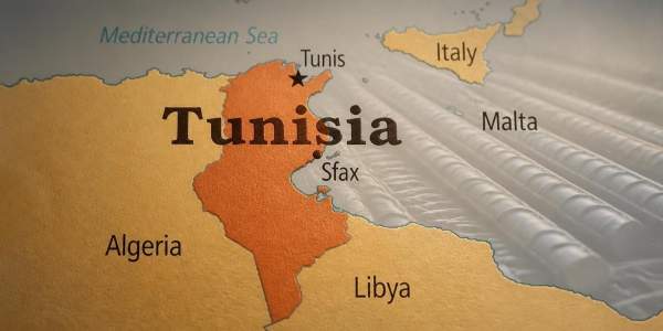 Mappa della Tunisia dell'acciaio
